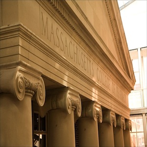 pillars labeled 'Massachusetts College of Pharmacy"